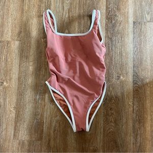 LainSnow Sangria One-Piece Ribbed Swimsuit
